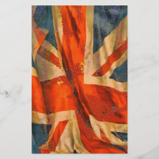 Grunge Union Jack Britse vlag zwaaien plakboek Briefpapier (Voorkant)