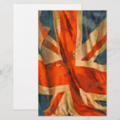 Grunge Union Jack Britse vlag zwaaien plakboek Briefpapier (Voorkant / Achterkant)