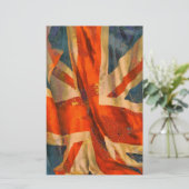 Grunge Union Jack Britse vlag zwaaien plakboek Briefpapier (Staand voorkant)