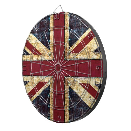 Grunge Union Jack Dartbord (Voorkant Rechts)