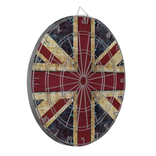 Grunge Union Jack Dartbord (Voorkant Links)