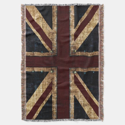 Grunge Union Jack Deken (Voorkant Verticaal)