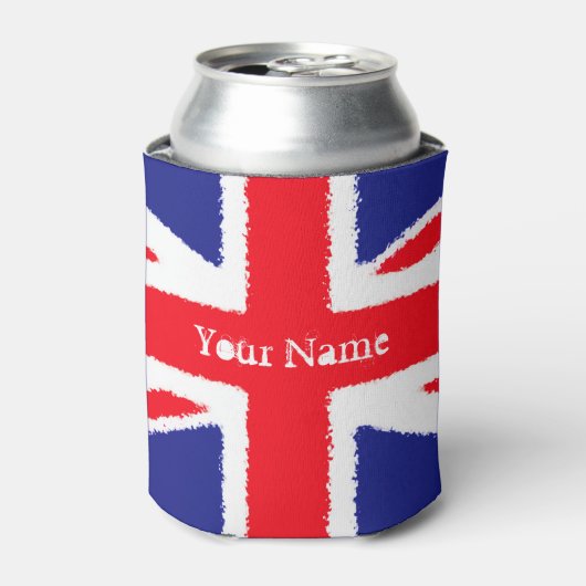 Grunge Union Jack - Gepersonaliseerd Blikjeskoeler (Blikje Voorkant)