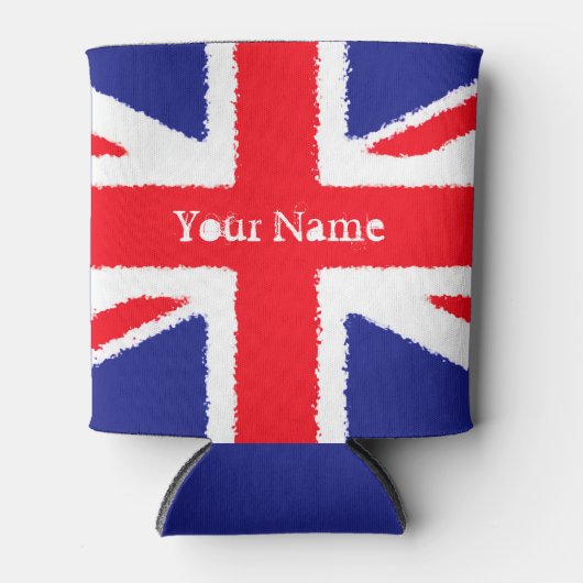 Grunge Union Jack - Gepersonaliseerd Blikjeskoeler (Voorkant)