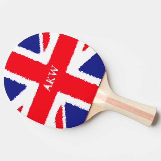 Grunge Union Jack - Gepersonaliseerd Tafeltennisbatje (Zijkant)