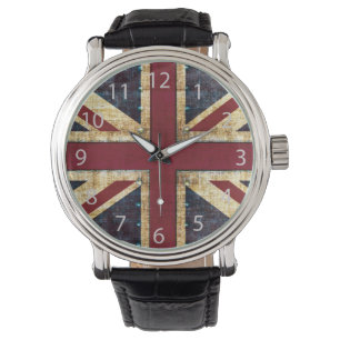 Grunge Union Jack Horloge