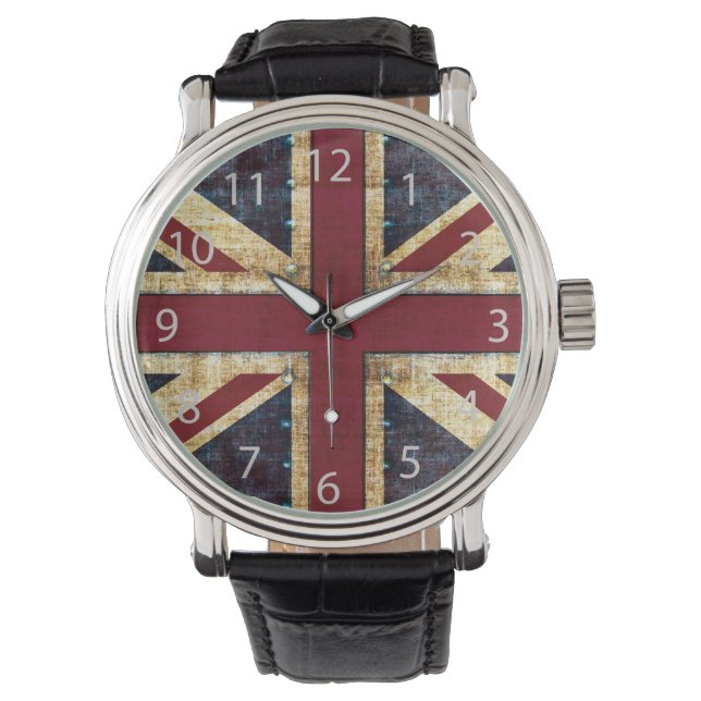 Grunge Union Jack Horloge (Voorkant)