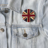 Grunge Union Jack - klassiek Ronde Button 5,7 Cm (In situ)