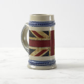 Grunge Union Jack - klassiek -  uiterlijk Bierpul (Voorkant links)
