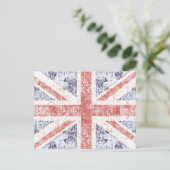 Grunge Union Jack - licht briefkaart (Staand voorkant)