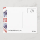 Grunge Union Jack - licht briefkaart (Achterkant)