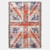 Grunge Union Jack op bijtend hout Deken (Voorkant Verticaal)