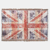 Grunge Union Jack op bijtend hout Deken (Voorkant)