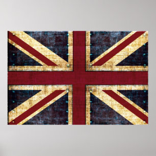 Grunge union jack poster