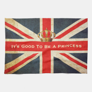 Grunge Union Jack Royal Princess Kitchen Towel Theedoek