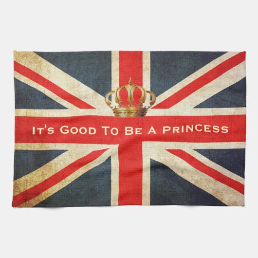 Grunge Union Jack Royal Princess Kitchen Towel Theedoek (Horizontaal)