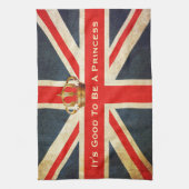Grunge Union Jack Royal Princess Kitchen Towel Theedoek (Verticaal)