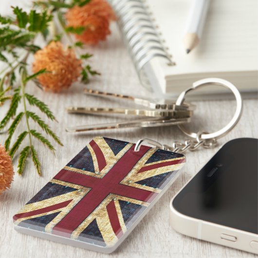 Grunge Union Jack sleutelhanger (Voorkant Rechts)