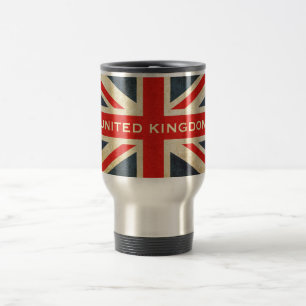 Grunge Union Jack United Kingdom Travel Mug Reisbeker