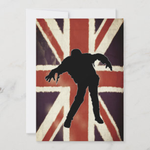 Grunge  Union Jack Zombie Party Uitnodiging