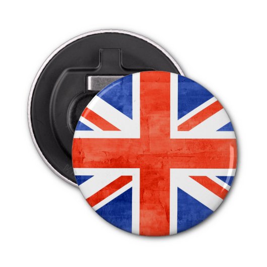 Grunge United Kingdom Flag Button Flesopener (Voorkant)