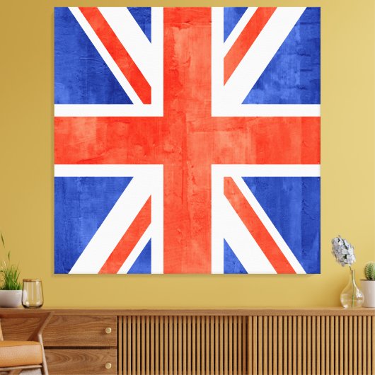 Grunge United Kingdom Flag Canvas Afdruk (Insitu (Woonkamer))