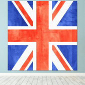 Grunge United Kingdom Flag Canvas Afdruk (Insitu (Houten vloer))