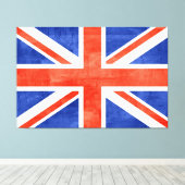 Grunge United Kingdom Flag Canvas Print (Insitu (Houten vloer))