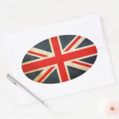 Grunge United Kingdom Flag Ovale Sticker (Envelop)
