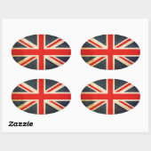 Grunge United Kingdom Flag Ovale Sticker (Vel)