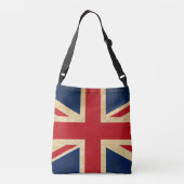  Grunge United Kingdom Flag Union Jack Crossbody Tas (Achterkant)