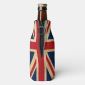  Grunge United Kingdom Flag Union Jack Flesjeskoeler (Fles Achterkant)