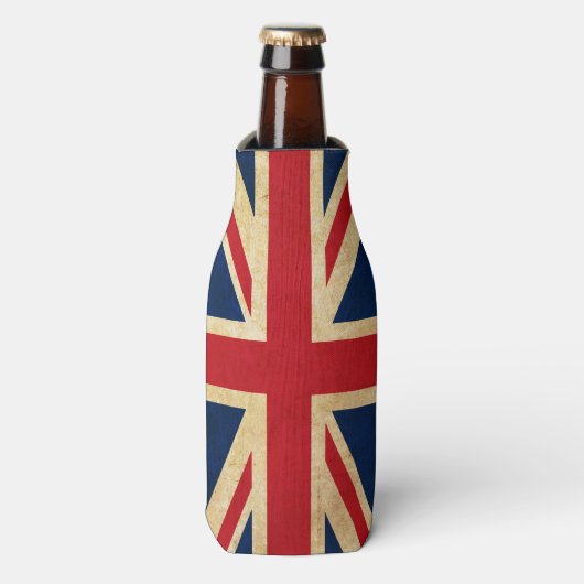  Grunge United Kingdom Flag Union Jack Flesjeskoeler (Fles Voorkant)