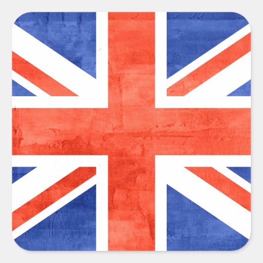 Grunge United Kingdom Flag Vierkante Sticker (Voorkant)