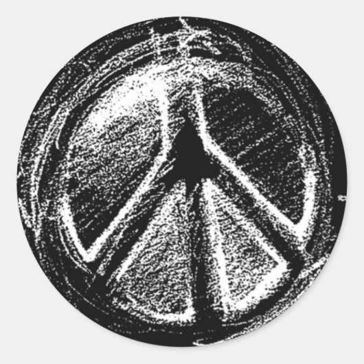 Grunge Urban Peace teken schets Ronde Sticker (Voorkant)