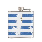 Grunge Uruguay-vlag Heupfles (Achterkant)