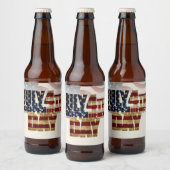 Grunge USA 4 juli Onafhankelijkheids Grafisch Bier Etiket (Flessen)