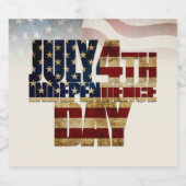 Grunge USA 4 juli Onafhankelijkheids Grafisch Bier Etiket (Enkel label)