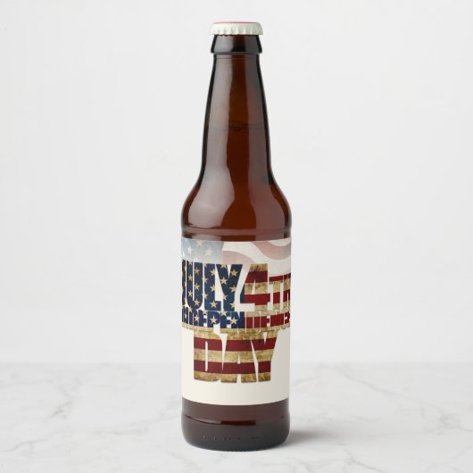 Grunge USA 4 juli Onafhankelijkheids Grafisch Bier Etiket (Voorkant)