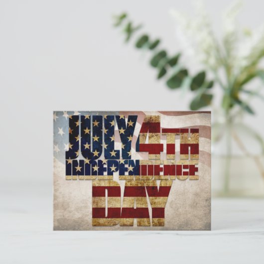 Grunge USA 4 juli Onafhankelijkheidsgrafisch Briefkaart (Staand voorkant)
