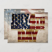 Grunge USA 4 juli Onafhankelijkheidsgrafisch Briefkaart (Voorkant / Achterkant)