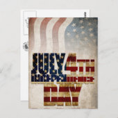 Grunge USA 4 juli Onafhankelijkheidsgrafisch Briefkaart (Voorkant / Achterkant)