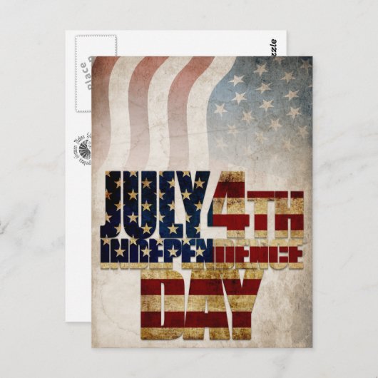 Grunge USA 4 juli Onafhankelijkheidsgrafisch Briefkaart (Voorkant / Achterkant)