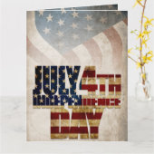 Grunge USA 4 juli Onafhankelijkheidsgrafisch Kaart (Gele Bloem)