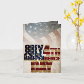 Grunge USA 4 juli Onafhankelijkheidsgrafisch Kaart (Gele Bloem)