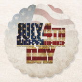 Grunge USA 4 juli Onafhankelijkheidsgrafisch Kartonnen Onderzetters (Voorkant)