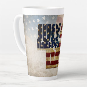 Grunge USA 4 juli Onafhankelijkheidsgrafisch Latte Mok