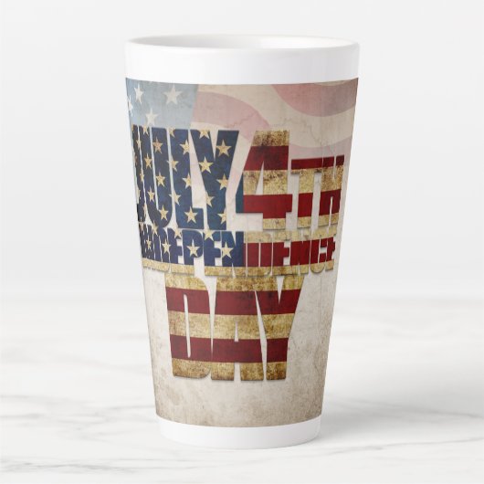 Grunge USA 4 juli Onafhankelijkheidsgrafisch Latte Mok (Voorkant)