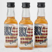Grunge USA 4 juli Onafhankelijkheidsgrafisch Likeurfles Etiket (Flessen)