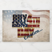 Grunge USA 4 juli Onafhankelijkheidsgrafisch Likeurfles Etiket (Enkel label)